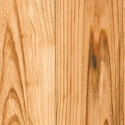 Teak in a honey finish.
