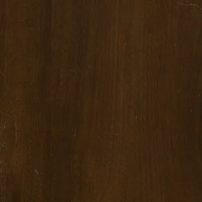 Teak in a walnut finish.