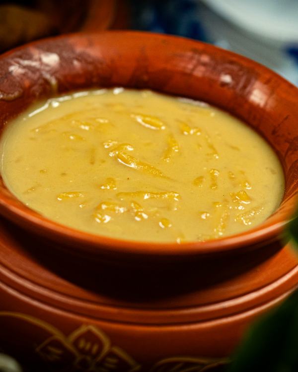 Bellam paramannam in a clay pot, warm and golden.